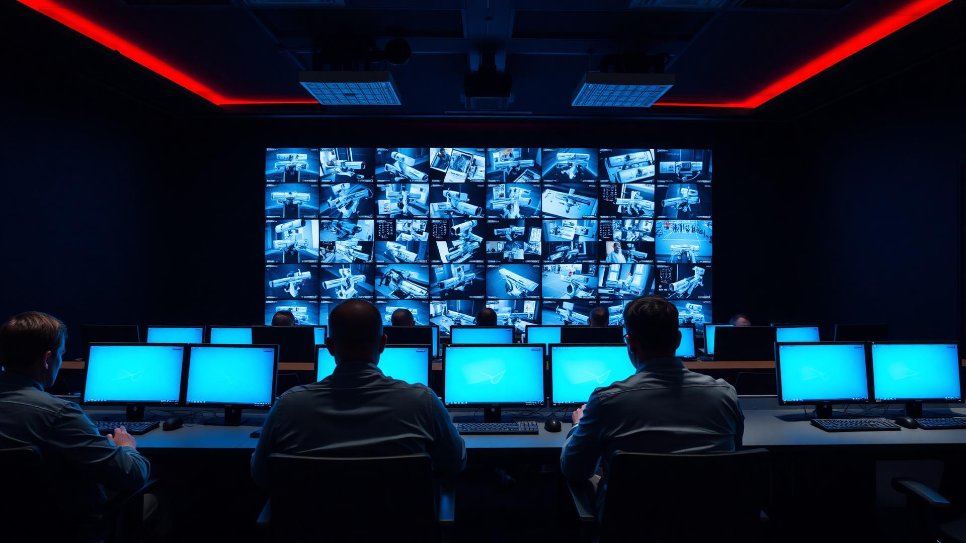 Technicians training on DW Spectrum video management software in a surveillance classroom